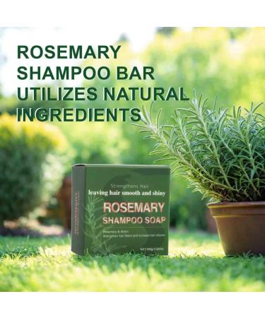 2PCS Natural Rosemary Shampoo Soap Anti Dandruff Moisturizing Glossy Scalp Hair Darkening Regrowth For Treated Dry Damaged Hair - Buy Online on GoSupps.com