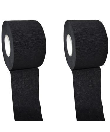2 Rolls Disposable Neck Paper Strip Barber Salon Hairdressing Black Barber Neck Band Strip Neck Tape Barber Hair Cutting Neck Paper for Barber