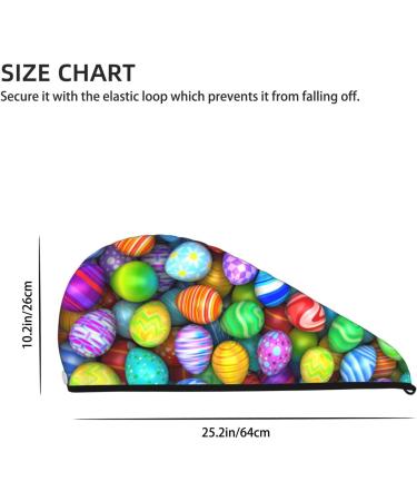 Colorful Easter Eggs Microfiber Hair Towel - Super Absorbent Quick Dry Wrap for Long Curly & Thick Hair - Buy Online on GoSupps.com