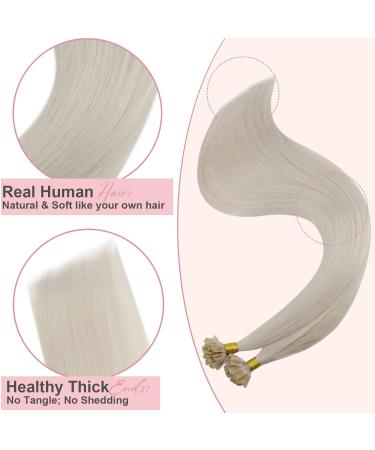 Easyouth Keratin U Tip Hair Extensions - White Blond 14 Pre-Bonded 50g | Hot Fusion #1000 - Buy Online on GoSupps.com