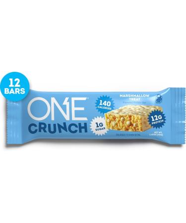 One Protein Bars - Crunch Marshmallow Treat | Gluten Free, 12g Protein, 1g Sugar | Healthy Snack (12 Count) - Buy Online on GoSupps.com