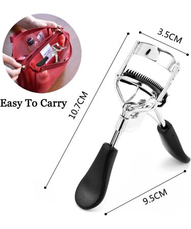 Eyelash Curler with Comb 3 in 1 Black Lash Curler Kit with 4 Extra Silicone Eyelash Curler Refills for Women Girls Eye Lashes Curlers Strong Contoured No Pinching or Pulling Fit All Eye Shapes - Buy Online on GoSupps.com