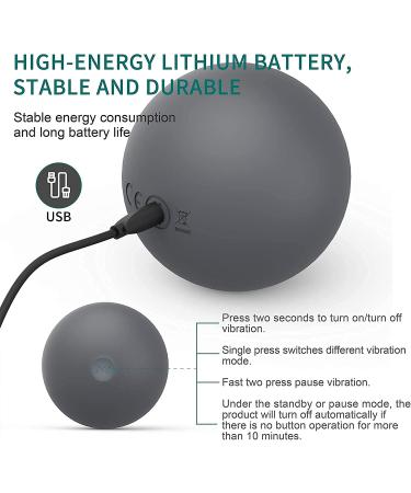 Maxgia 5 Speed Vibrating Massage Ball | Lacrosse Ball Roller for Trigger Point Therapy | Deep Tissue Massager for Pain Relief & Muscle Recovery | Gray - Buy Online on GoSupps.com