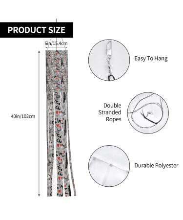 French Fashion Model Ferrets Halloween Windsock Ghost Flag 40" Halloween Outdoor Hanging Decorations Garden Window Yard Decor - Buy Online on GoSupps.com