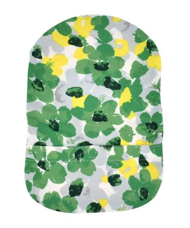 Stretchy Deodorizing Ostomy Pouch Cover D with Cord Stopper (XL, Green Flower) XL Green Flower