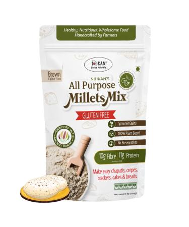 NIHKAN All Purpose Millets Mix - 454g (1lb) | Gluten free Brown Chapati Flour| Dough mix of Sprouted Millets with Green Banana Flour for High Protein Meals | Power of ancient grains - Buy Online on GoSupps.com