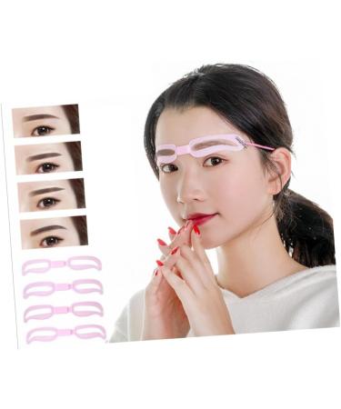 FRCOLOR 5sets Reusable Eyebrow Card Handheld Eyebrow Grooming Template For Women Girls Easy To Use Create Natural Thick Eyebrows Pink - Buy Online on GoSupps.com