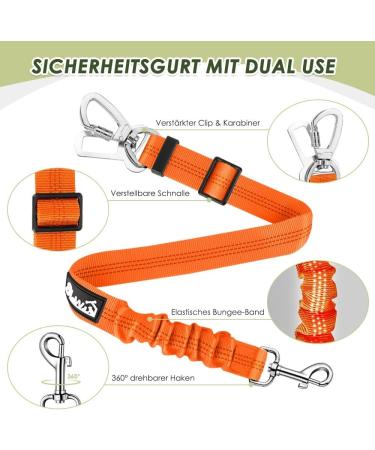 Buy Slowton XS Dog Harness with Seat Belt Breathable & Safe Car Gear for Dogs | 2 Carabiner Hooks | Orange Color - Buy Online on GoSupps.com