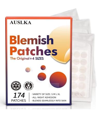 AUSLKA Blemish Patches - 4 Size (174 Patches) - Hydrocolloid Blemish Patch - Invisible Spot Cove - Spot Dots - for Face Zit Patches 175 Count (Pack of 1) - Buy Online on GoSupps.com