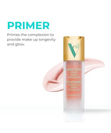 Veil Cosmetics Sunset Skin Liquid Foundation + Sunset Light Primer Set | Buildable Coverage Lightweight & Brightening | Vegan | Water-Resistant - Buy Online on GoSupps.com
