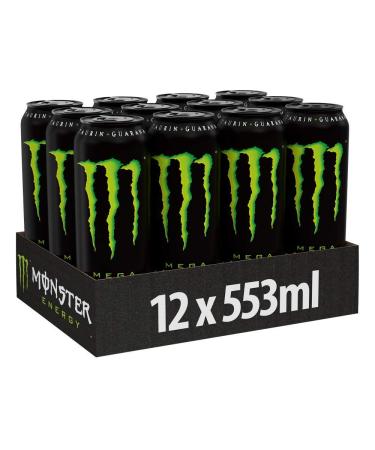 Monster Energy Caffeinated Drink - Classic Flavor in Resealable Cans (12 x 553ml) | International Shipping Available - Buy Online on GoSupps.com