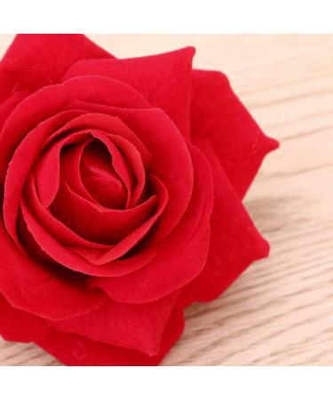 VALICLUD 2 1 rose hair clips for women multicolor rose hair clip Floral Brooch Pin flower hair accessories rose flower hair gold brooch Large metal rose party supplies bridegroom Red - Buy Online on GoSupps.com