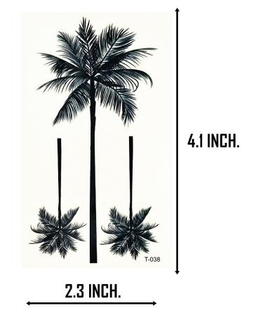 ONCEX Mini 3 Sheets Coconut Tree Temporary Tattoo - Waterproof Island Summer Beach Stickers for Men and Women - Buy Online on GoSupps.com