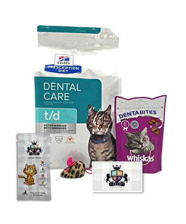 AETN Creations Support Cats Oral Health with Dry Dental Food Bundle T/D 1.5kg Dentabites Toy and AETN Chicken Treat - Buy Online on GoSupps.com