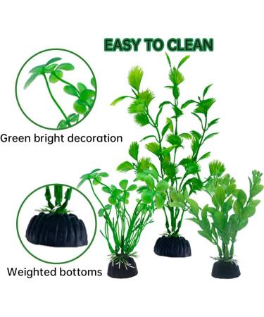 Lancare 16-Piece Artificial Aquarium Plants Decoration Set - Green Plastic Aquatic Plants for Aquariums - Buy Online on GoSupps.com