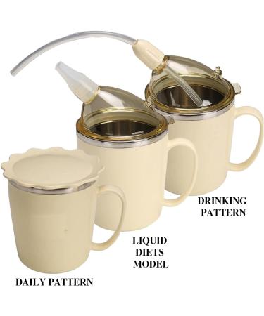350ml Stainless Steel Cups with Lids and Straws Adult Sippy Cup for Patients Elderly - Water Bottles Spill Proof - Sippy Bottles for Seniors - Buy Online on GoSupps.com