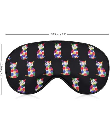 Cat Pattern Sleep Mask Eye Cover - Adjustable Strap, Blocks Light for Night Sleep, Travel, Nap - Men Women - Buy Online on GoSupps.com