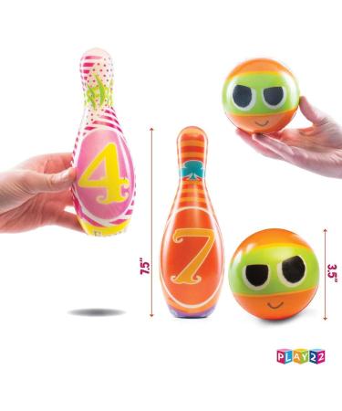 Play22 Kids Bowling Set - Colorful 12 Piece Toy Bowling Set with Carrying Bag - Sturdy Soft Foam - Includes 10 Pins and 2 Balls - Childrens Toddler Bowling Set - Buy Online on GoSupps.com