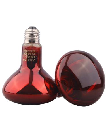 AiicioOo Infrared heat lamp-reptile heating lamp which heats the light point for litter box for lizard-tortoise-snake-spider dragons 150 W 2-pack red - Buy Online on GoSupps.com