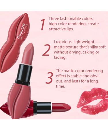 evpct Long Lasting Matte Velvet Lipstick Set - Mauve Nude Beige Brown Plum Purple Dark Ruby Red - Smudge Proof Lip Stick Pack for Women (5 Count) - Buy Online on GoSupps.com
