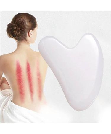Heart-Shaped Guasha Board for Face Massage | White Synthetic Scraper for Skin Lifting & Body Massage - Shop Internationally - Buy Online on GoSupps.com