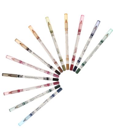 DOITOOL 12 Eyeliner Pencil Eyeliner Eyebrow Pencil Eyeliner Sharpener Cosmetic Pencils Set Make up Lip Liner 1 count (Pack of 1) As Shown