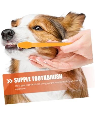 CIYODO Pet Toothpaste 8pcs Double Head Dog Toothbrush Dog Paw Print Large Pet Toothbrush - Buy Online on GoSupps.com