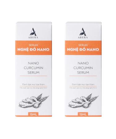 ABERA Nano Turmeric Vitamin C Serum, Nourish and Brighten Skin Tone, Reduce Dark Spots, Acne Bruise Relief, Restore Skin Strength, Skin Care Oil for Face (0.51 Fl Oz) (Set 2) Turmeric Serum 2