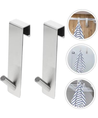 DOITOOL 4 Pcs Bathroom Door Hook Towel Hooks Hat Hooks Over The Door Towel Hook Bathroom Hanger Scarf Letter 17.8X4CMx2pcs Silverx2pcs - Buy Online on GoSupps.com