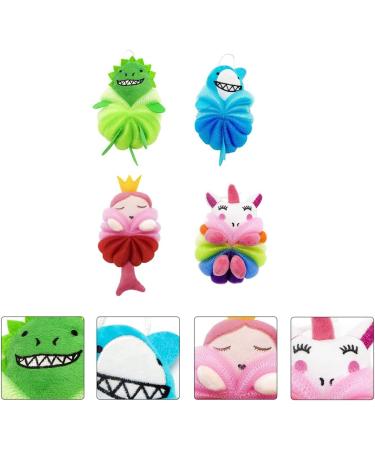 Kids Bath Sponge Set - 4 Cartoon Shower Sponges for Children | Soft & Fun Bathing Experience - Buy Online on GoSupps.com