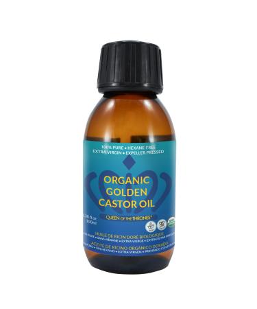 Queen of the Thrones Organic Golden Castor Oil 3.38 oz (100 ml) | 100% Pure Certified Organic Hexane-Free Extra Virgin | Moisturizing & Conditioning Oil for Skin Hair & Nails 3.38 Fl Oz (Pack of 1)