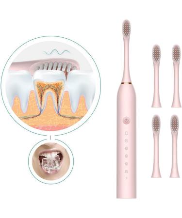 Electric Toothbrush - 4 Teeth IPX7 Waterproof Automatic Cleaning - Pink - Buy Online on GoSupps.com