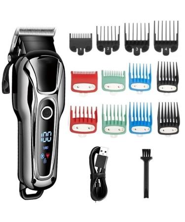 Hair Clippers for Men Hair Clipper Professional Hair Clipper Men's Hair Clipper Electric Trimmer LCD Display Hair Clipper Set (Color : Black 12 Combs)