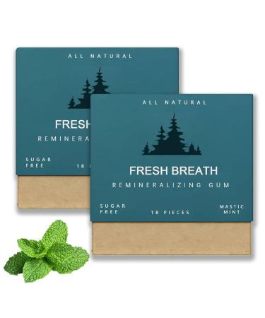 Remineralizing Mastic Gum Remineralizing Gum Organic Mastic Mint Sugar-Sugar-Free Chewing Gum to Keeps Your Mouth Fresh-For Teeth & Gum Health (Mastic mint)