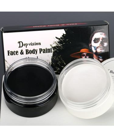 Professional Cream Face Paint Body Paint Oil Based Face painting Makeup for Kids and Adults Single Color Halloween SFX Christmas Party 30g (Black50g+White50g) - Buy Online on GoSupps.com