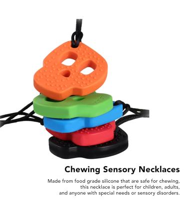 Chew Sensory Necklaces - 5 Pack Silicone Oral Motor Aids for Autism & ADHD - Ideal Chewy Necklace for Sensory Children - Buy Online on GoSupps.com
