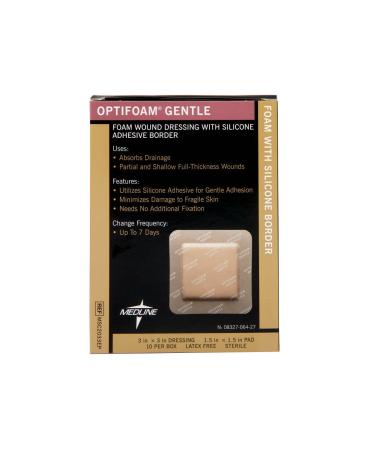 Medline Optifoam Gentle Border Adhesive Dressings 3 x 3 - Pack of 10 | Packaging May Vary - Buy Online on GoSupps.com