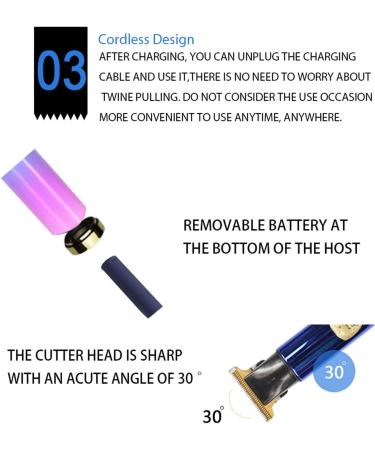 Dous T9 Hair Trimmer Professional T9 Mens T-Hair Clippers Electric Zero Gapped Cordless Hair Trimmer for Haircut & Grooming Rechargeable Green Purple - Buy Online on GoSupps.com