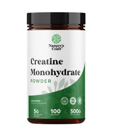 Micronized Creatine Monohydrate Powder for Men & Women - Pre & Post Workout Pure Creatine for Women & Men for Muscle Growth & Recovery - Raw Unflavored Nutritional Supplements for Muscle Gain - 500g 500g (Pack of 1)