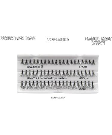 Ultra Thick Individual Eyelash Cluster Eyelashes False Lashes Knotted Lash Extensions Mix Tray Short 8MM - Medium 10MM - Long 12MM 60 Points Beautizone - Buy Online on GoSupps.com