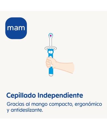 MAM Baby Brush C147 Toothbrush for 6 Months+ - Short Handle Safety Ring Pink - 1 Piece - Buy Online on GoSupps.com