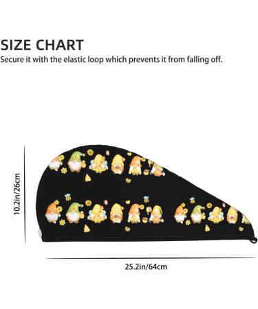 Bee Happy Sunflower Gnomes Microfiber Hair Towel - Soft Super Absorbent Coral Velvet Wrap for Long Curly & Thick Hair - Buy Online on GoSupps.com