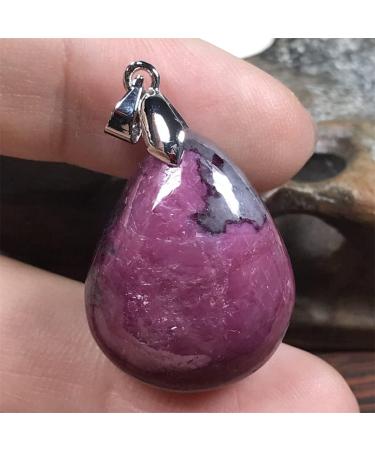 Natural Ruby Zoisite Pendant - Rare Red & Green Crystal Jewelry for Luck Love & Wealth - AAAA Quality Silver Beads - Buy Online on GoSupps.com