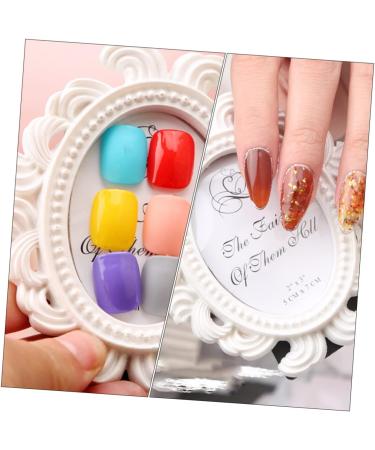 FRCOLOR Nail Display Frame Small Photo Frame Retro Photo Frame Antique Picture Frames Rustic Picture Frame Retro Picture Frame Gold Trim Nail Showing Stands White Sample Acrylic Resin - Buy Online on GoSupps.com