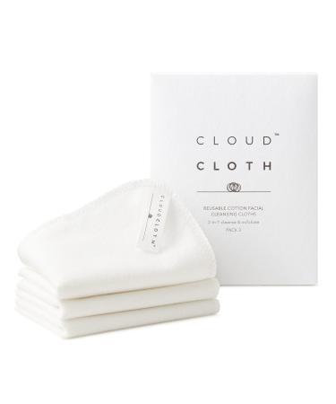 CloudCloth Soft & Gentle Dual Sided Organic Cotton Face Cloths (3)