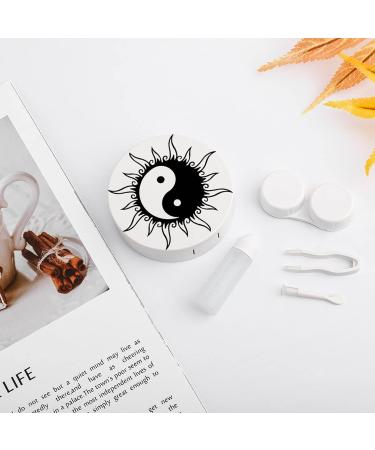The Sun Yin Yang Round Case For Contact Lens Kit Storage Box with Mirror Printed - Buy Online on GoSupps.com