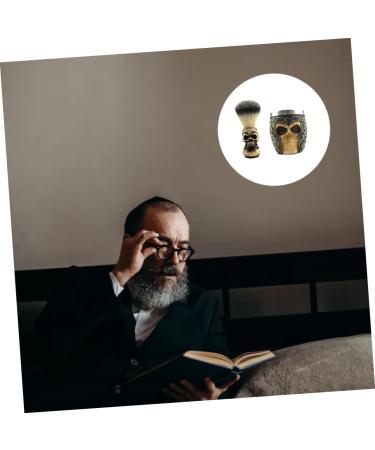 Minkissy Skull Beard Brush Set - Premium Shaving Brush with Resin Handle | Ideal for Men's Grooming | 9x7.2cm Skull Design - Buy Online on GoSupps.com