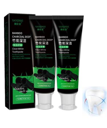 2 pieces Yanjiayi Bamboo Charcoal Deep Toothpaste |Brightening toothpaste with activated carbon |Bamboo coal deep clean tooth paste |Clean White tooth paste |Fresh Breath |Remove Tooth Stains