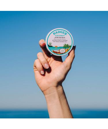 Badger Coconut AfterSun Balm 100% Organic Soothing Sunburn Relief Great Smelling Moisturizing & Hydrating After Sun Skin Care 2 oz Tin 2 Ounce (Pack of 1) - Buy Online on GoSupps.com