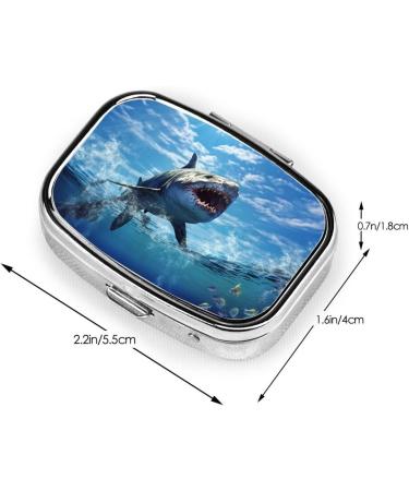 Ocean Fish Printing Pill Case - 2 Compartment Cute Travel Pill Box Organizer for Pocket & Purse - Perfect Travel Gift - Buy Online on GoSupps.com